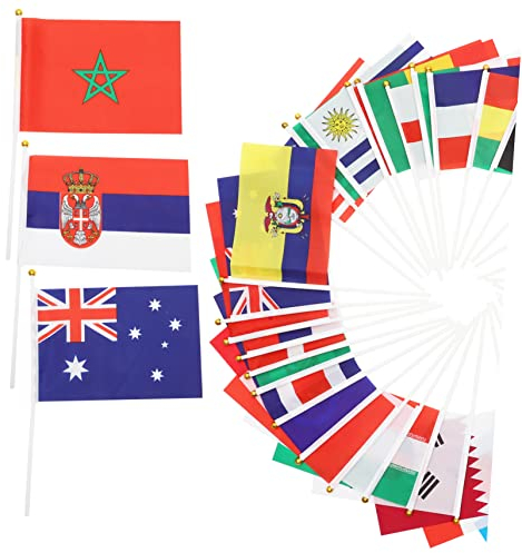 KONTONTY Flagge Handflaggen 96 Stück Internationale Weltflaggen Kleine Mini-nationalflaggen Als Partyzubehör Und Themenpartydekorationen
