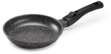 Pradel Excellence - PCUI001001 - Poêle en Fonte d'Aluminium Premium Ø20cm - Revêtement Anti-Adhésif Façon Pierre - Manche Amovible - Tout Feu, Induction, Four, Noir