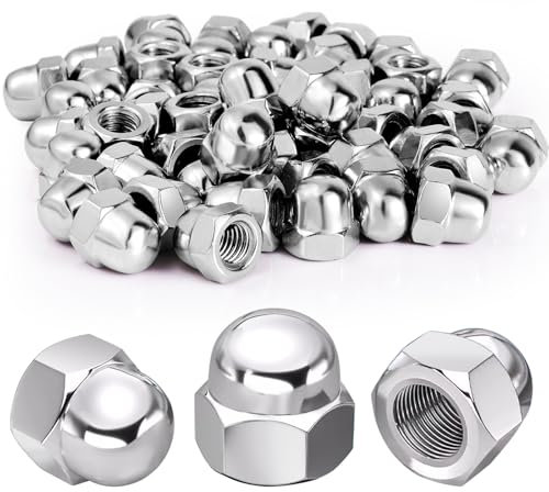 Nadisean 100 Pièces Écrou Borgne M8 Hexagonal Inox, DIN 1587 Supérieure Inoxydable A2 Cache Avec Boîte de Rangement Pour Vis Boulons & Tiges Filetées