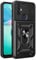 ILING Case for TCL 30 SE/TCL 305 / TCL 306, Ultra-thin Matte Texture Hard PC + Soft Silicone TPU Bumper Shockproof Heavy Duty Cover, with Ring Kickstand & Slide Camera Cover (Black)