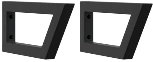 vidaXL Soportes estante de lavabo 2 unidades trapecio acero negro, soporte de pared, soporte de estante de pared, soporte de montaje de lavabo