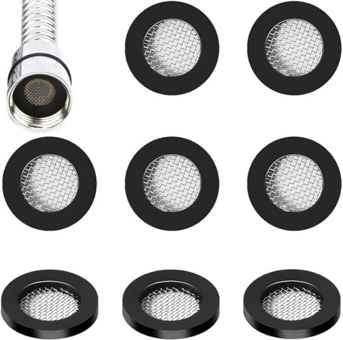 Paquete de 8 discos de goma, junta con rejilla, 19 x 11.5 mm Ø para conexión roscada de manguera de entrada de 1/2