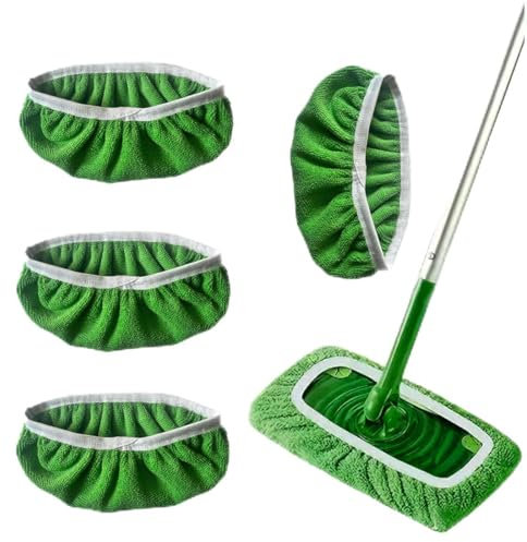 XPEX 4 pièces Lingettes Reutilisable pour Swiffer,balais nettoyer sol,Tampon à vadrouille réutilisable,Mop Pads en Microfibres pour Nettoyer et frotter Les sols secs ou