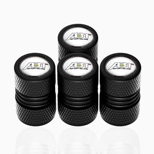 WxsYFFS Ventilkappen Ventildeckel Reifenventilkappen 4 Stück Kompatibel mit für ABT Audi A1 A3 A5 A7 TT RS6 RS3 Q7 Q5 VW Golf GTI Legierung Metall Luftventilkappen,E