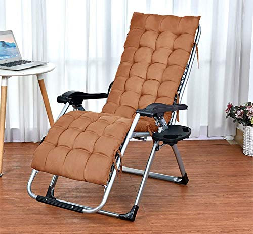 Übergroßer Liegestuhl mit Schwerelosigkeitsfunktion und Verriegelung für die Terrasse im Garten und im Freien, Liegestuhl für den Strand, zusammenklappbar, mit Baumwollpolster, trägt 200 kg (Farbe: