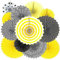 Losuya Honey Bee Party Hanging Paper Fans Black and Yellow Paper Fans Set for Bee Day Baby Shower Party Decorations