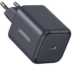 UGREEN Cargador USB C 45W GAN, Compatible con Samsung Super Fast Charging 2.0, PD 3.0 PPS para Galaxy Galaxy S25/24/23/22+ Serie, Ultra Serie, MacBook Air, iPhone 16/15/14 Serie, Pixel ECC, Sin Cable
