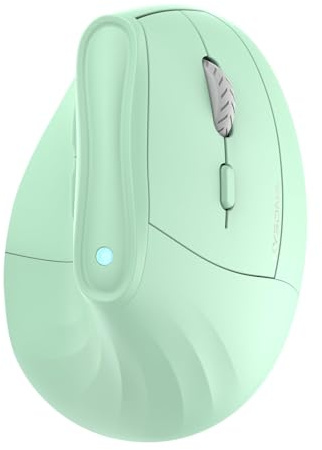 KYSONA Souris Ergonomique Verticale 57° - Bluetooth & 2,4G, 5 Niveaux DPI (800-4000), 7 Boutons pour Windows, Mac, iPad, PC, Ordinateur Portable - Vert