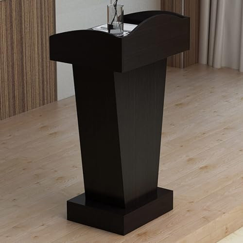HESTAYAY Rednerpult Stehpult Schwarz Weiß Große Kanzel Podium Stehen, Holz Boden Stehend Kirche Rednerpult Tische mit Ablagefläche, für Schule Und Büro, 110cm Hoch (Color : Black),Schwarz