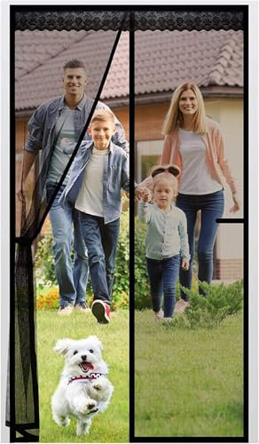 EXTSUD Moustiquaire magnétique en fibre de verre pour porte de balcon, porte de cave et porte de terrasse 95 x 210 cm - Résistant aux rayures - Aimant puissant