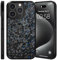 Bpoeee Forged Carbon Fiber Phone Case, Carbon Fiber Case for iPhone 16 15 14 13 12 Pro Max (Blue, Glowing Metallic Foil Design)