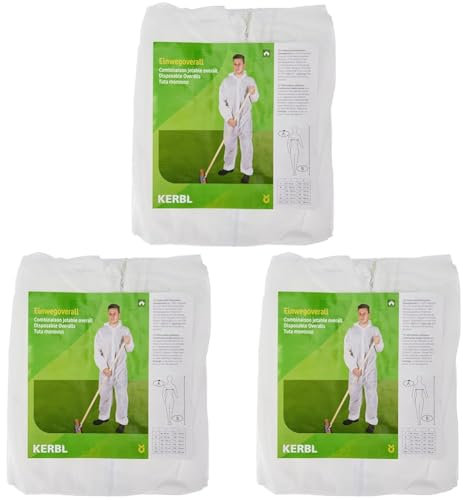 Kerbl 3408 - Mono desechable de Polipropileno Blanco tamaño XL (Paquete de 3)