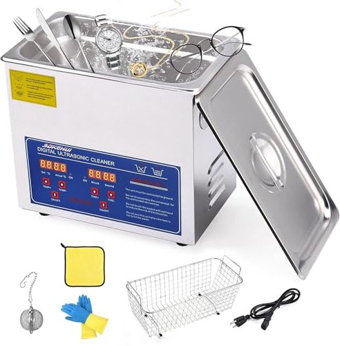 otmechl Ultraschallreiniger 3L Reiniger Ultraschallgeräte Ultraschallreinigungsgeräte Ultraschallreiniger mit Heizung Digitaler Timer Geeignet für Brillen Schmuck Zahnersatz Münzen