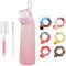 Ycydazi Gourde 700 ML, Gourde avec 6 Pods de Gout, Gourde Aromatisée, Sport Paille Tritan Water Bottle Fitness avec une Brosse à eau, Parfumée Sans BPA (pink)