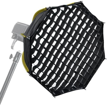 NiceFoto mini-50g 50cm 20in Mini Octagonal Softbox with Enhanced Reflective Surface for Small Space Streaming and Still Life Photography Black