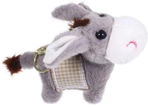 FUNNETOYU Plüsch -Eselschlüsselkette Plüsch-Esel- Tierpuppe Schlüsselanhänger Dekoratives Plüschspielzeug themenbezogener Schlüsselanhänger Stofftier-Schlüsselanhänger PP Baumwolle Rosa