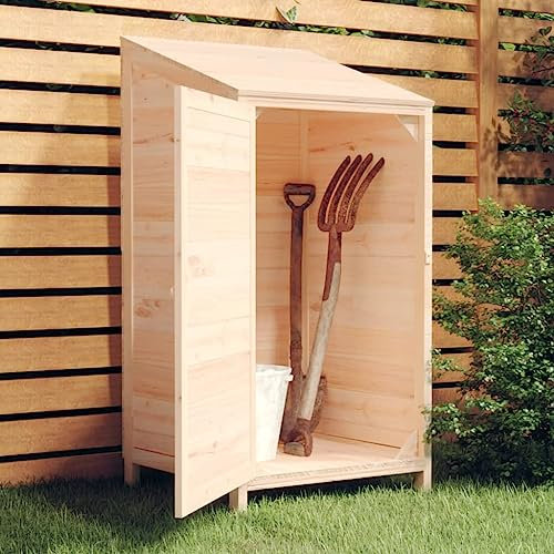 Hogar y jardín, cobertizo de madera maciza de abeto de 55 x 52 x 112 cm