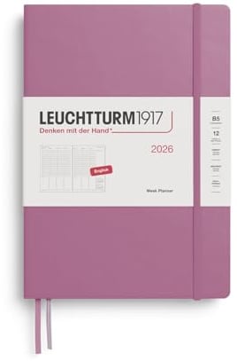 LEUCHTTURM1917 372754 Wochenplaner Composition (B5) 2026, Dusty Rose, Englisch