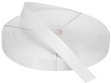 QUARKZMAN Bordo Bianco 500 ft x 2-5/32 pollici Nastro di Bordo in Compensato Flessibile Pre-incollato con Adesivo Termofusibile per il Restauro di Mobili