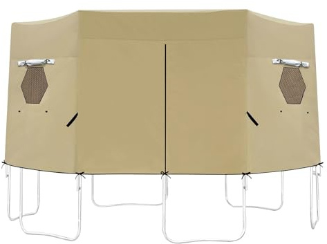 Outdoor Trampoline Cover Sunshade, Trampoline Tent Cover, Sunblock Shade Waterproof Tear Resistant Tent, Sunproof Top Trampolines Accessory Tents Protect From Wind Rain 6FT/8FT/10FT/12FT