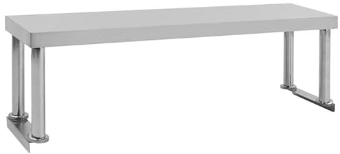 Aufsatzboard für Arbeitstisch 120x30x35 cm Edelstahl - Stabile Ablage für Küchenutensilien & Tassen - Ideal für Küche oder Büro - Langlebig & pflegeleicht