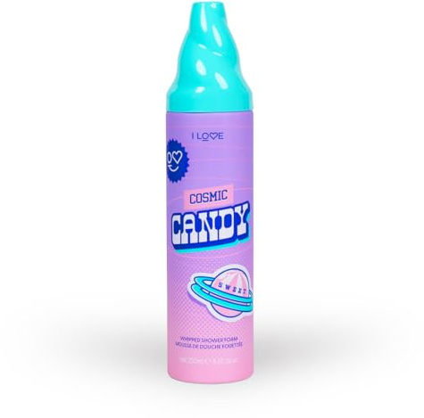 I LOVE Cosmic Candy Whipped Shower Foam Sweet Candy Scented Body Wash, Moisturising Creamy Lather, Luxurious Shower Mousse for Soft Smooth Skin 250ml