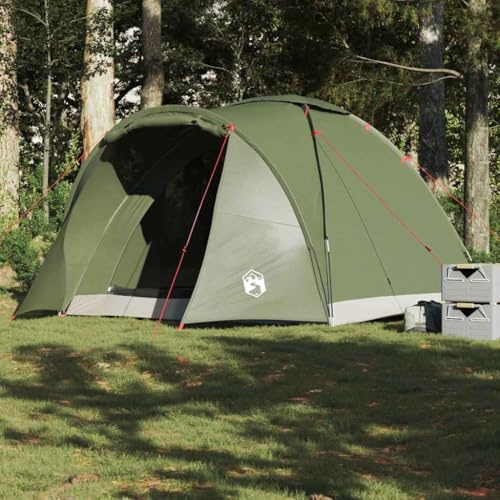 HaoChrymec Angelzelt 2 Personen mit Wasserdichtem 185T Polyester, Pop-Up Design, Campingzelt mit Abnehmbarem Überzelt, Olivgrün, 310 x 226 x 153 cm