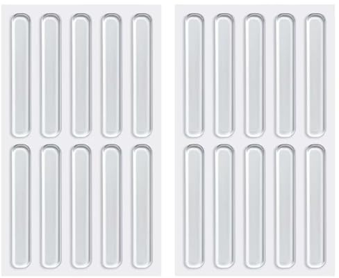 20 Pcs Clear Silicone Furniture Bumpers, Self-Adhesive Door & Cabinet Protectors, Anti-Door Slam, 6.3cm Noise-Reducing Pads for Doors, Drawers, Shelves (Transparent)