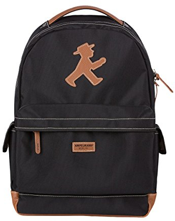 AMPELMANN Rucksack Backpacker Schwarz mit braunen Ampelmann (schwarz/braun)
