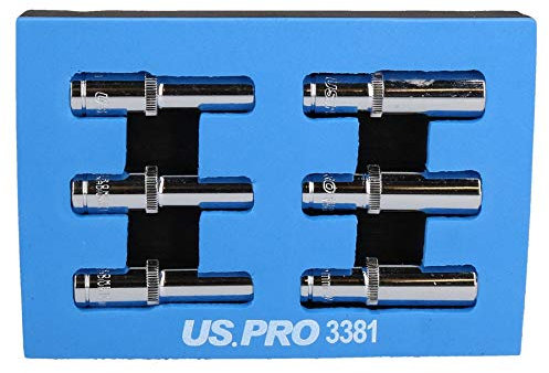 3 x 10mm and 3 x 13mm Metric 3/8 Drive 6 Sided Single Hex Deeps Socket 6pc