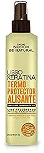 Be Natural Lisso Keratina Termoprotector Alisante, Acondicionador de Pelo, Translúcido, 250 Ml, 12