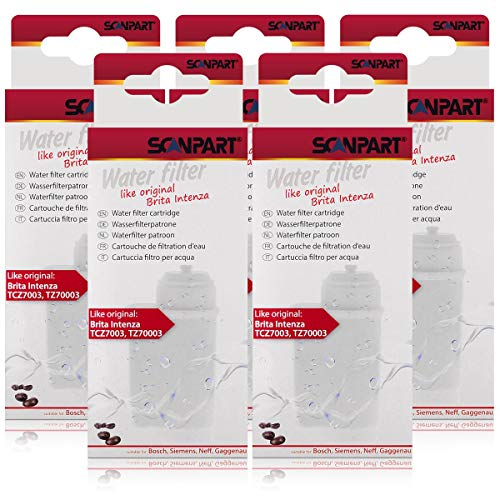 Scanpart Wasserfilter für Siemens Bosch, Neff und Gaggenau, 5 Stück