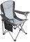 ALPHA CAMP Oversized Camping Folding Portable Chair Heavy Duty Steel Frame Support 160kg Arm Chair with Cup Holder Quad Lumbar Back Chair for Outdoor/Indoor_Gray-Black