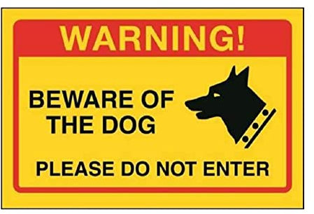 VSafety DP008AR-RY Cartel de Cuidado con el Perro, por Favor no Introducir, Amarillo, 200MM X 150MM