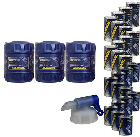 60L Motoröl MANNOL Universal 15W-40 12xLeak-Stop+Motor Flush