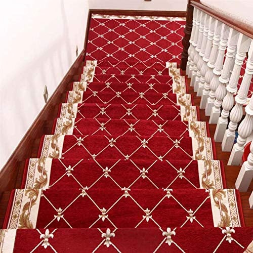 Insun Stufenmatten Anti Rutsch Abwaschbarer Renaissance Vintage Orientalisch Muster Treppenstufen Matten Treppenteppich Weinrot 1 26x75cm 7 Stück
