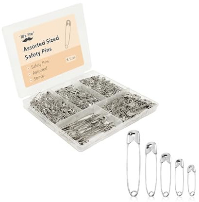 Mr. Pen- Safety Pins, 300 Pack, Silver, Assorted Safety Pins for Clothes