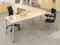 Sitz-Steh-Schreibtisch EL.160x80cm Schreibplatte Eiche, Gestell Silber