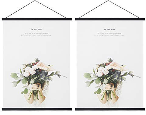 Miaowater Lot de 2 crochets magnétiques pour affiche, 50,8 x 40,6 cm, 50,8 x 61 cm, 50,8 x 71,1 cm, 50,8 x 76,2 cm, cadre magnétique en bois clair, pour photo, art, toile, impression, œuvre d'art,