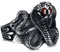 BOBIJOO JEWELRY - Chevalière Bague Homme Serpent Cobra Pierre Orbe Rouge Fleur de LYS Acier Inoxydable 316L - 18,5 (8 US)
