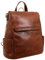 Time Resistance Zaino Borsa Donna in Vera Pelle Made in Italy – Borsa Trasformabile in Zaino da Portare a Spalla o a Zainetto – Zaino Antifurto con Cerniera sul Retro (Cognac)