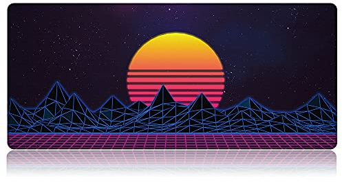 Bimormat Large gaming mouse pad, 900 x 400 mm, XXL desktop pad, made of natural rubber material to improve the accuracy and speed of mouse movement (90 x 40 cm, G40suncity)