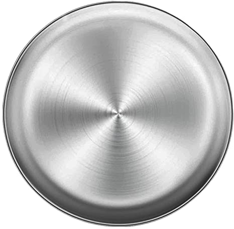 Plat à pizza en acier inoxydable, plaque de cuisson à pizza ronde Plateau de four à pizza en acier inoxydable, plateau de rangement multifonctionnel rond en métal Plateau de cuisson à pizza 26 cm