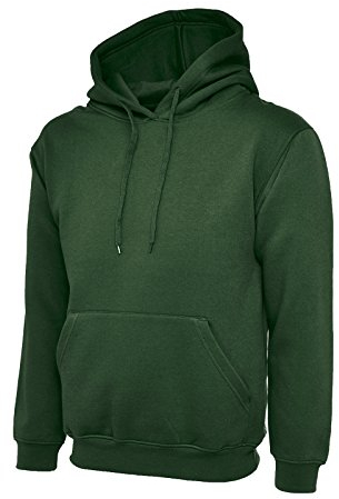Mad Ink Sweat à capuche classique uni pour homme (22 couleurs), vert bouteille, XXL