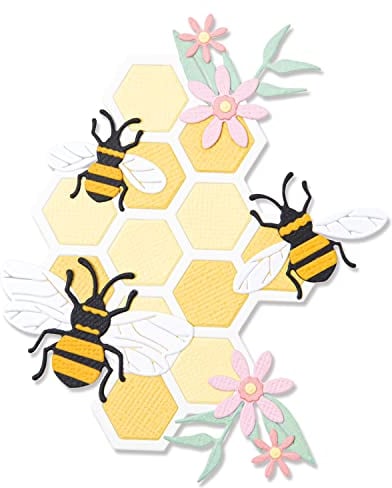 Sizzix by Chapter Thinlits Stanzschablonen-Set 11PK Bee Hive von Olivia Rose | 665880 |Kapitel 2 2022, Kunststoff Papier, multicolor, One Size