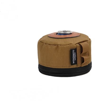 SPORTARC Outdoor Camping Fuel Canister Flat Gas Cylinder Tank Protector Cover Bag HAKI (S)