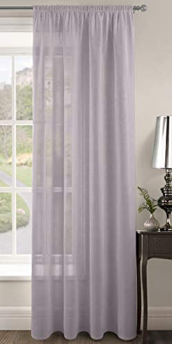 Plain Voile Woven Slot Top Premium Sheer Voile Panel - Internal Door Curtains, Patio Door Curtains, Privacy Window Voiles (Mauve, 59 Width x 90 Drop)