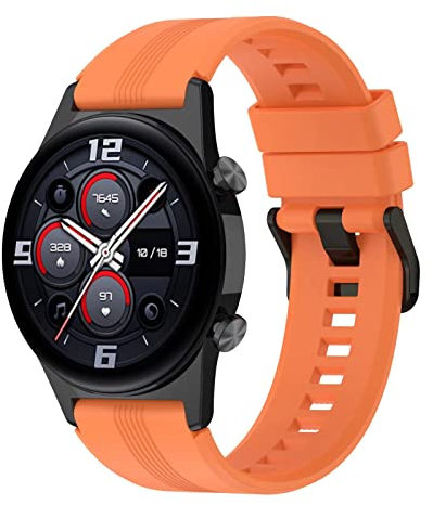 FTRONGRT 22mm Bracelet pour montre Fossil Hybrid Smartwatch HR, Silicone Bracelet, Sangle de Remplacement pour Fossil Hybrid Smartwatch HR.Orange
