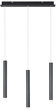 SellTec LED Pendellampe 3-flammig schwarz, warmweiße Lichtfarbe, skandinavisches Design, minimalistisch pure……