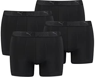 PUMA Boxershorts Herren 4er Pack Sport Mikrofaser + elastisch / Funktionsunterhosen Männer (S - XL), Farbe:Black, Bekleidungsgröße:L